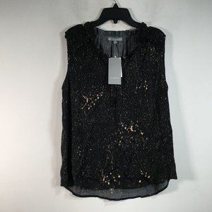 Wit & Wisdom V-Neck Tank Top, Women's Size M - Black/Straw